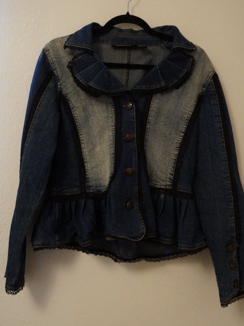 Pyramid Collection Denim Lace Jacket #063